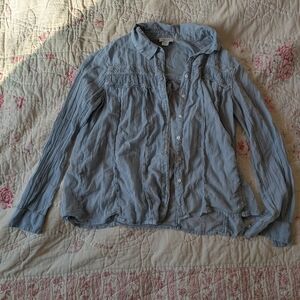Light Blue Sundance XS Western Button-Up Blouse